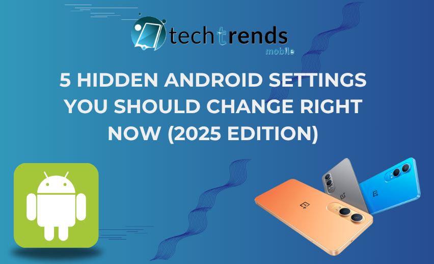 Smartphone with hidden Android settings open on screen